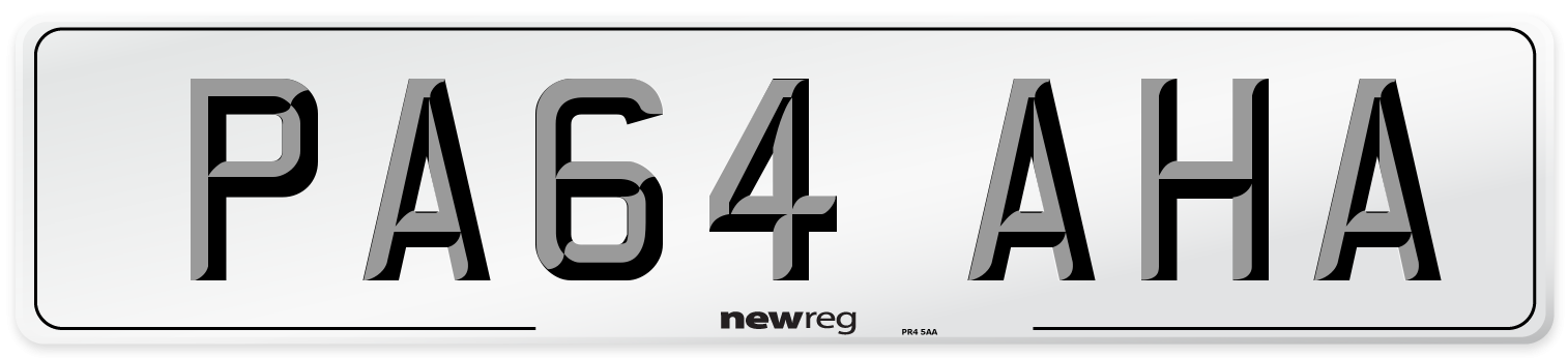 PA64 AHA Number Plate from New Reg